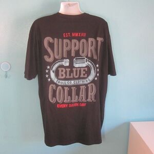 Troll Co Tee Mens Size 4XL Support Blue Collar Cotton Tee Shirt 54" Chest